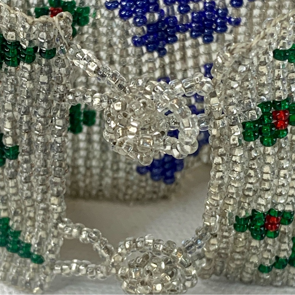 Glass Seed Bead Butterfly Cuff Bracelet Handmade Huichol Native American Style - Picture 11 of 16